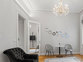 Crystal chandelier CH-12 Crystal-DG shining in luxurious residence Vodickova 33, Prague